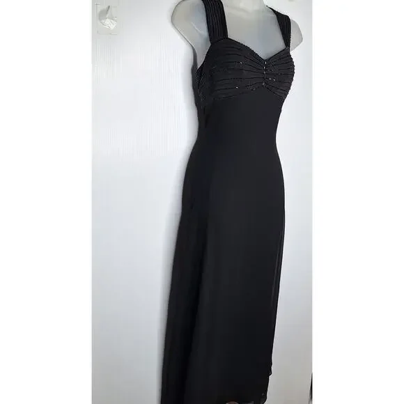 Vintage Y2K Beaded Babydoll Midi Dress Lace 4 Silk Coquette Goth Whimsygoth - Picture 9 of 11